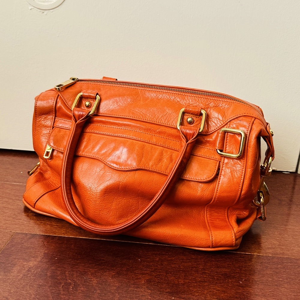 Rebecca Minkoff Morning After Mini MAM in Tangerine Orange Leather OG Vintage